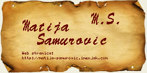 Matija Samurović vizit kartica